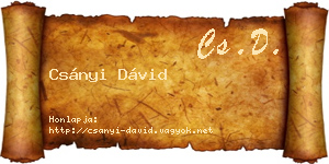 Csányi Dávid névjegykártya