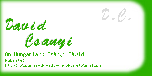 david csanyi business card